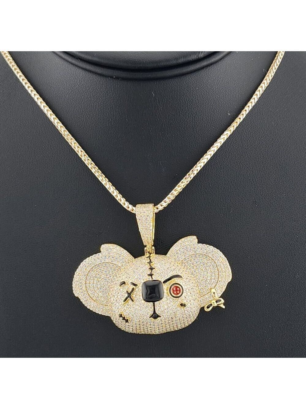 Sterling Silver 925 Koala Face Necklace – Adorable Animal Pendant